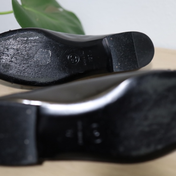 Chanel Ballerina Flat Sandals Patent Leather Green Bronze Brown Back Toe Sz 37 - Picture 4 of 13